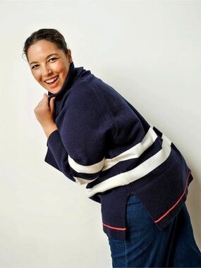 Universal Standard Better-Than-Wool Oversized Turtleneck Sweater Navy 22-24